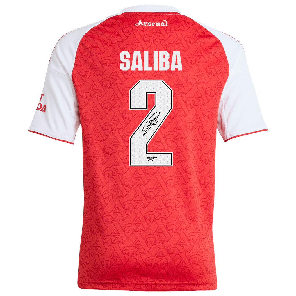 William Saliba 2 Signature Arsenal 25/26 Home YOUTH Jersey - White/Red