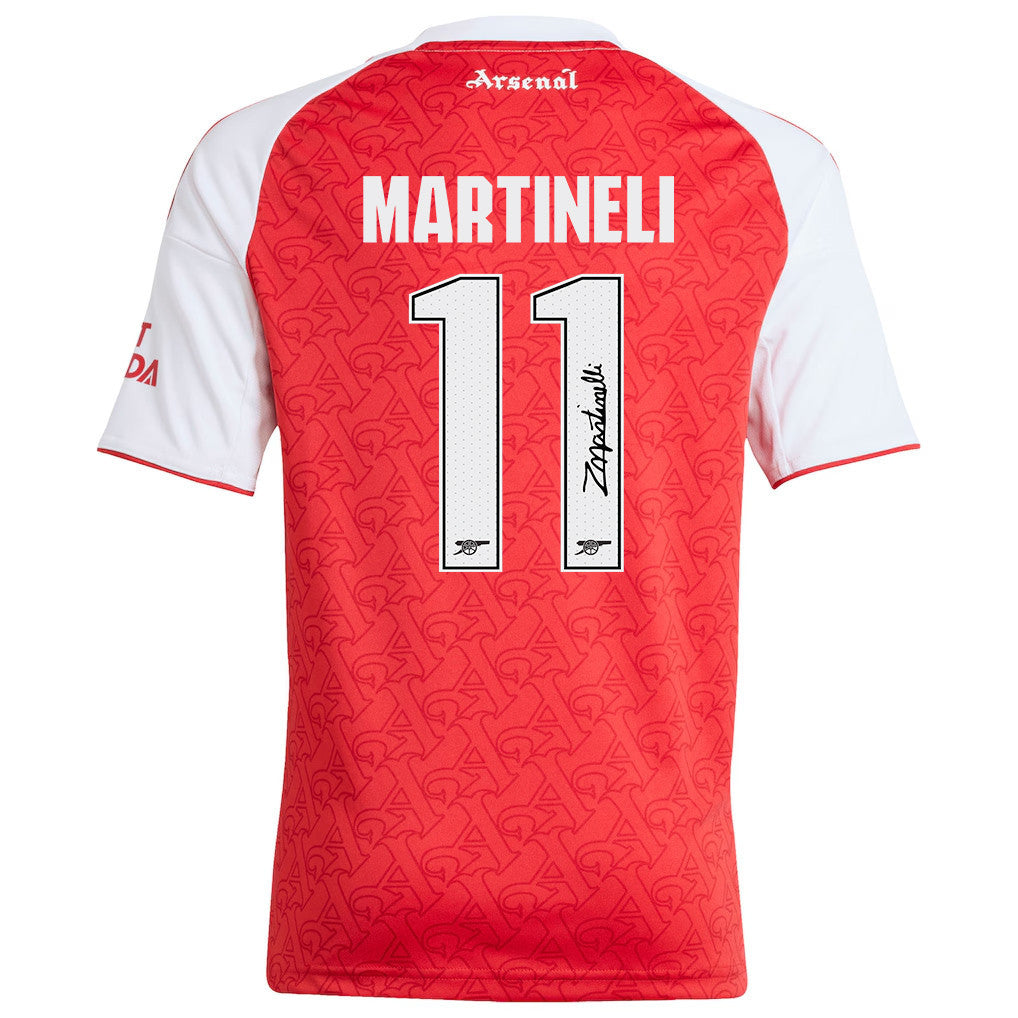Gabriel Martinelli 11 Signature Arsenal 25/26 Home YOUTH Jersey - White/Red