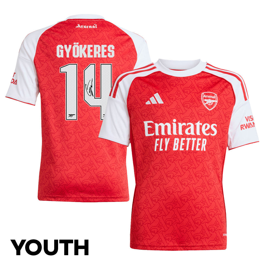 Viktor Gyökeres 14 Signature Arsenal 25/26 Home YOUTH Jersey - White/Red