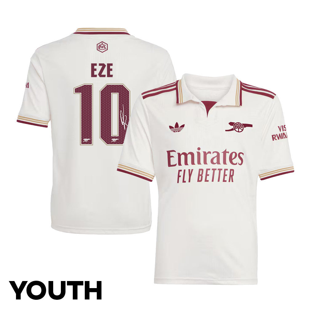 Eberechi Eze 10 Signature Arsenal 25/26 Third YOUTH Jersey - Cream