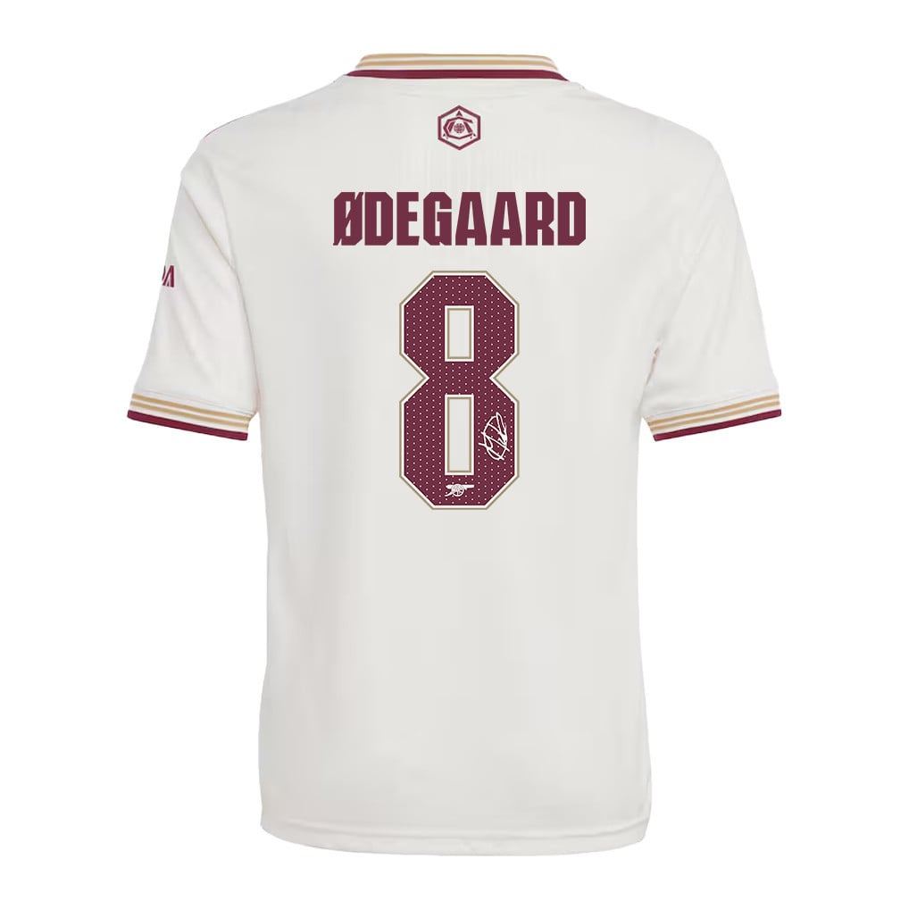 Martin Ødegaard 8 Signature Arsenal 25/26 Third YOUTH Jersey - Cream