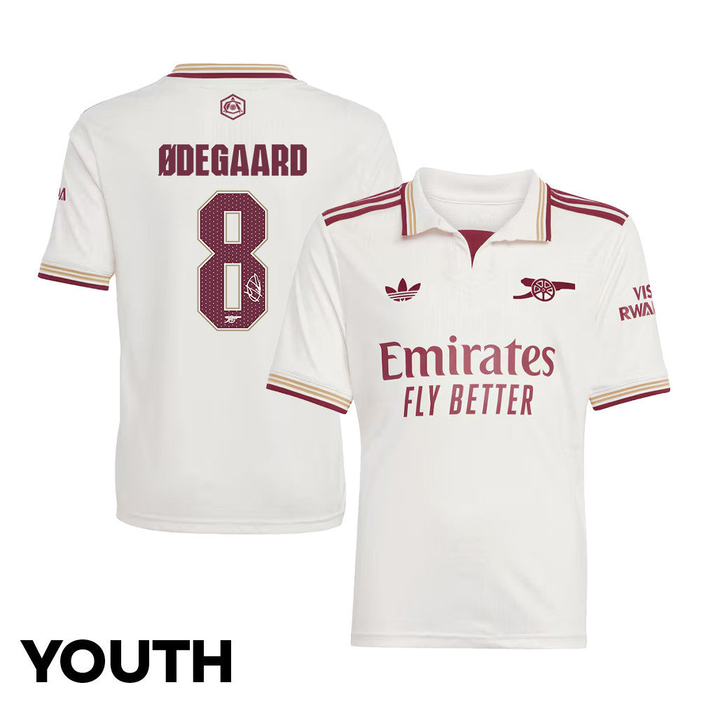 Martin Ødegaard 8 Signature Arsenal 25/26 Third YOUTH Jersey - Cream