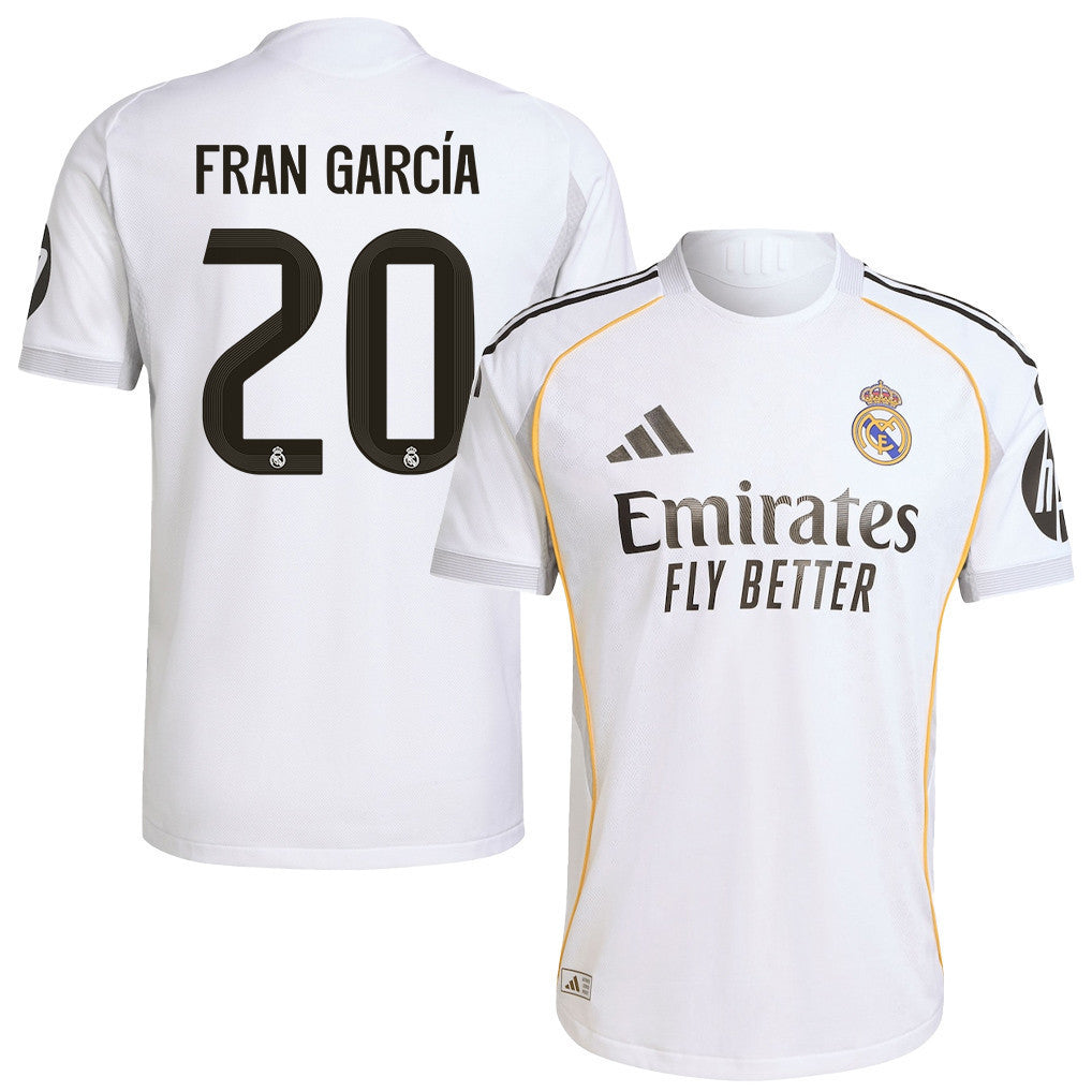 Fran García 20 Real Madrid 25/26 Home Men Jersey - White