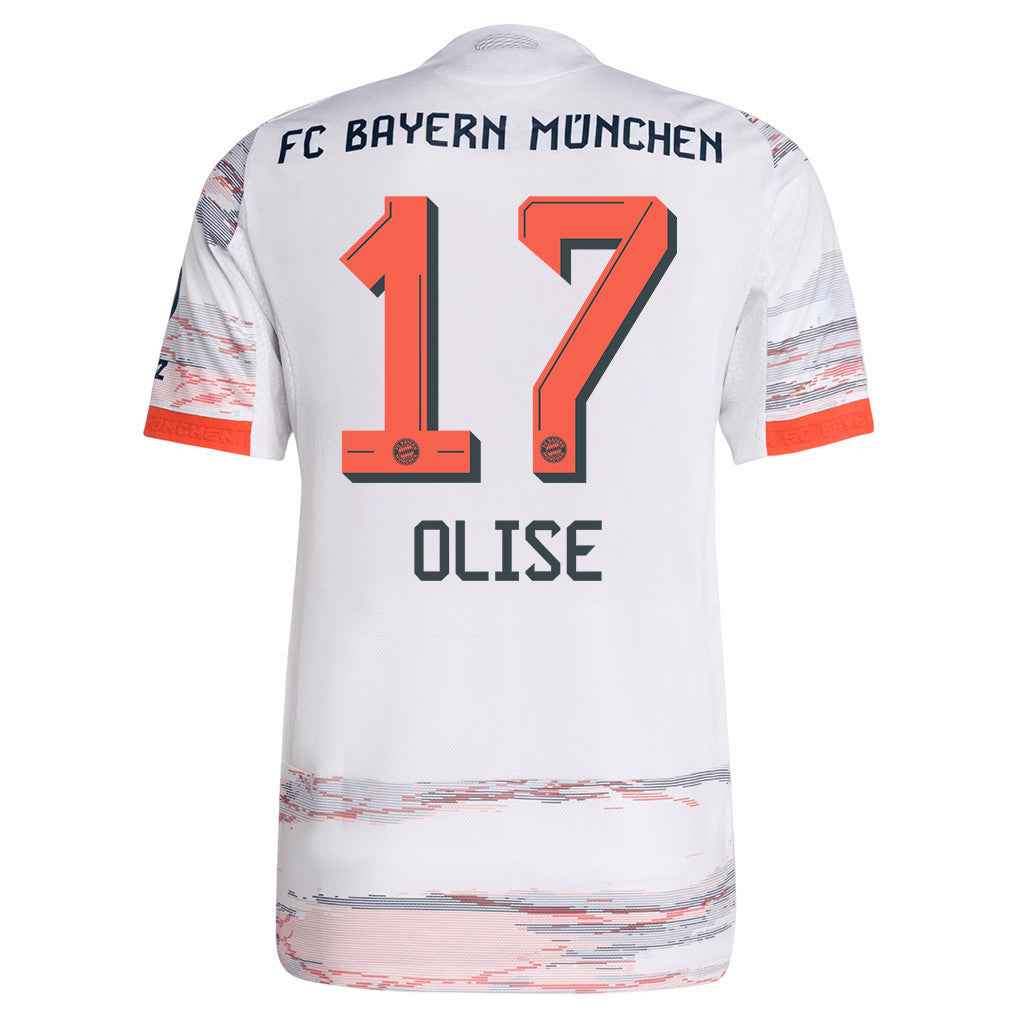 Michael Olise 17 Bayern Munich 25/26 Away Men Jersey - White