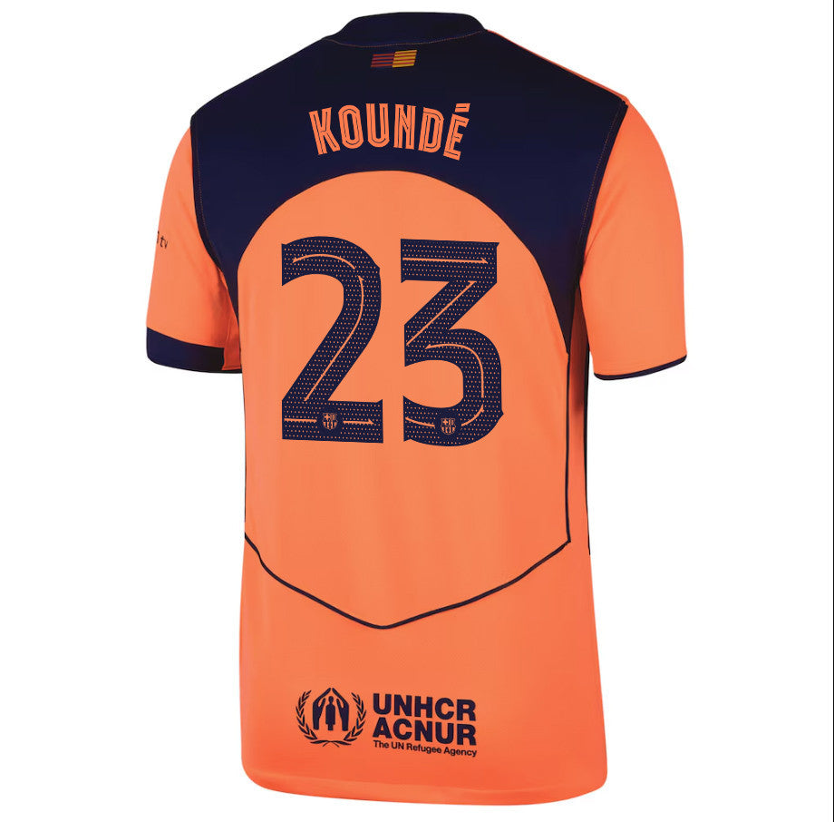Jules Koundé 23 Barcelona 25/26 Third Men Jersey - Orange