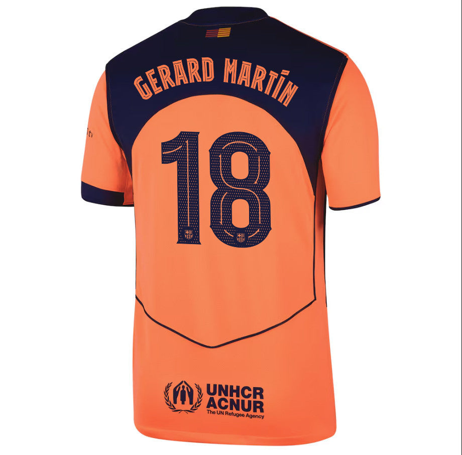 Gerard Martín 18 Barcelona 25/26 Third Men Jersey - Orange
