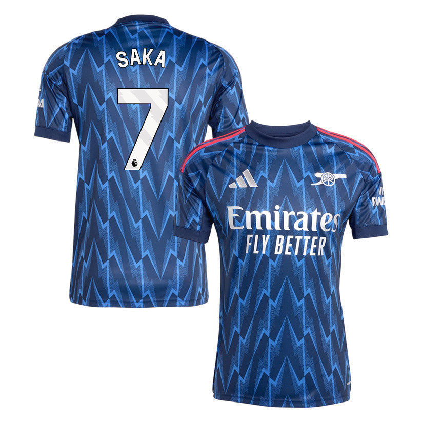 Bukayo Saka 7 Arsenal 25/26 Away Men Jersey - Navy Blue