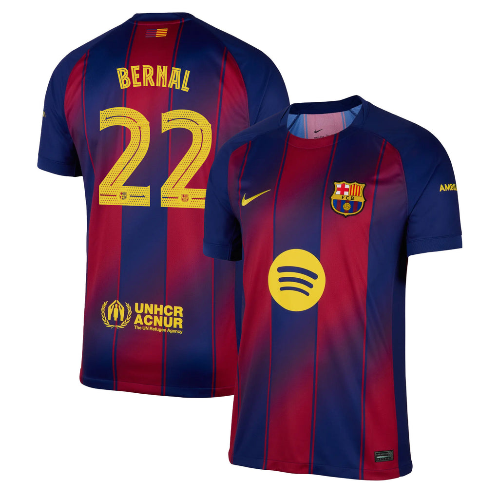 Marc Bernal 22 Barcelona 25/26 Home Men Jersey - Red/Blue
