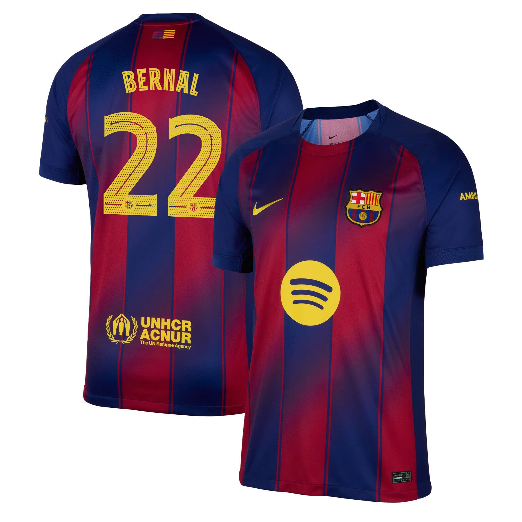 Marc Bernal 22 Barcelona 25/26 Home Men Jersey - Red/Blue