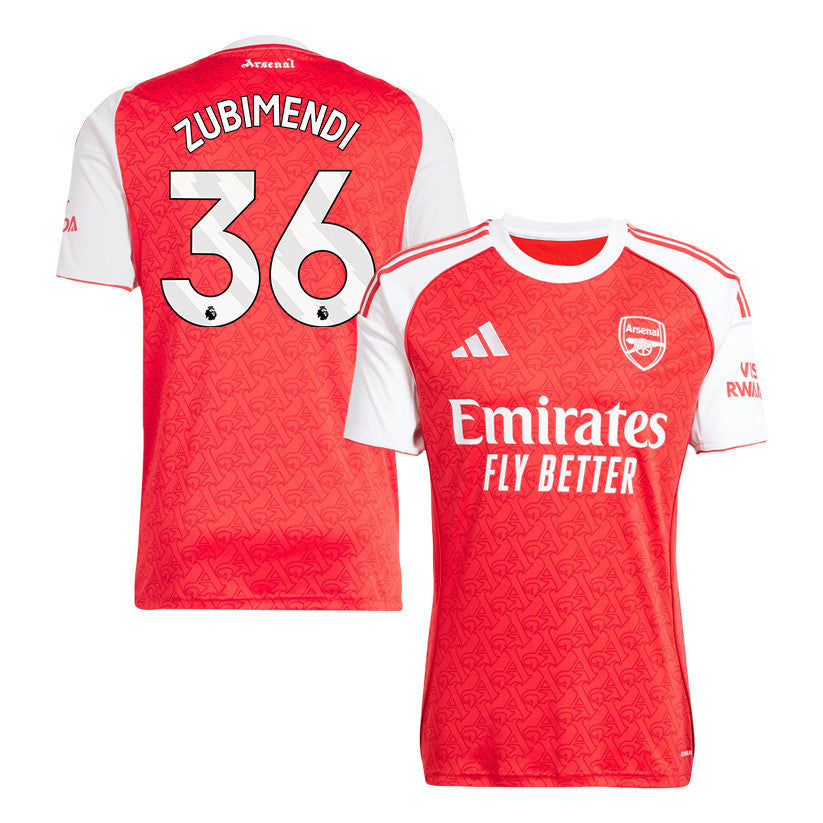 Martin Zubimendi 36 Arsenal 25/26 Home Men Jersey - Red/White