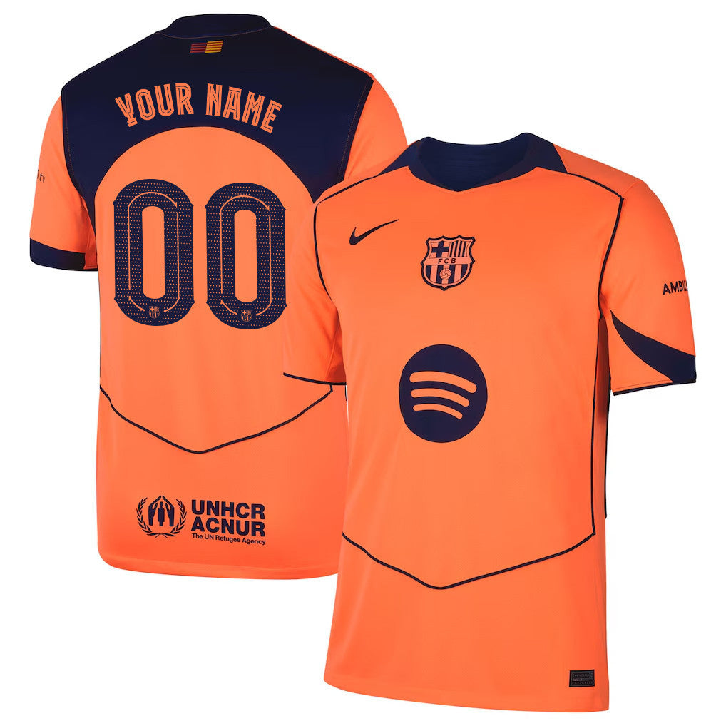 Barcelona 25/26 Personalized Third Men Jersey - Orange