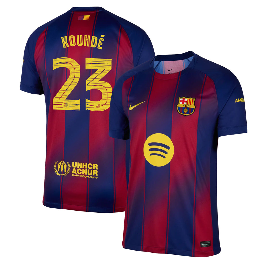 Jules Koundé 23 Barcelona 25/26 Home Men Jersey - Red/Blue
