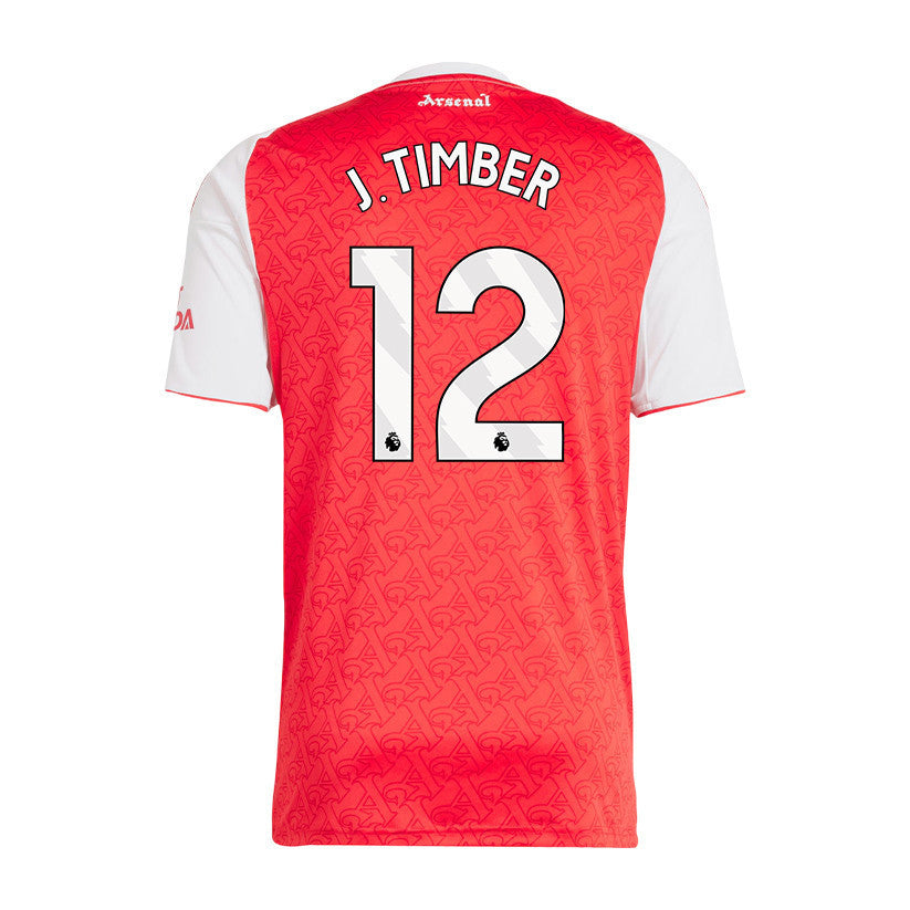 Jurriën Timber 12 Arsenal 25/26 Home Men Jersey - Red/White