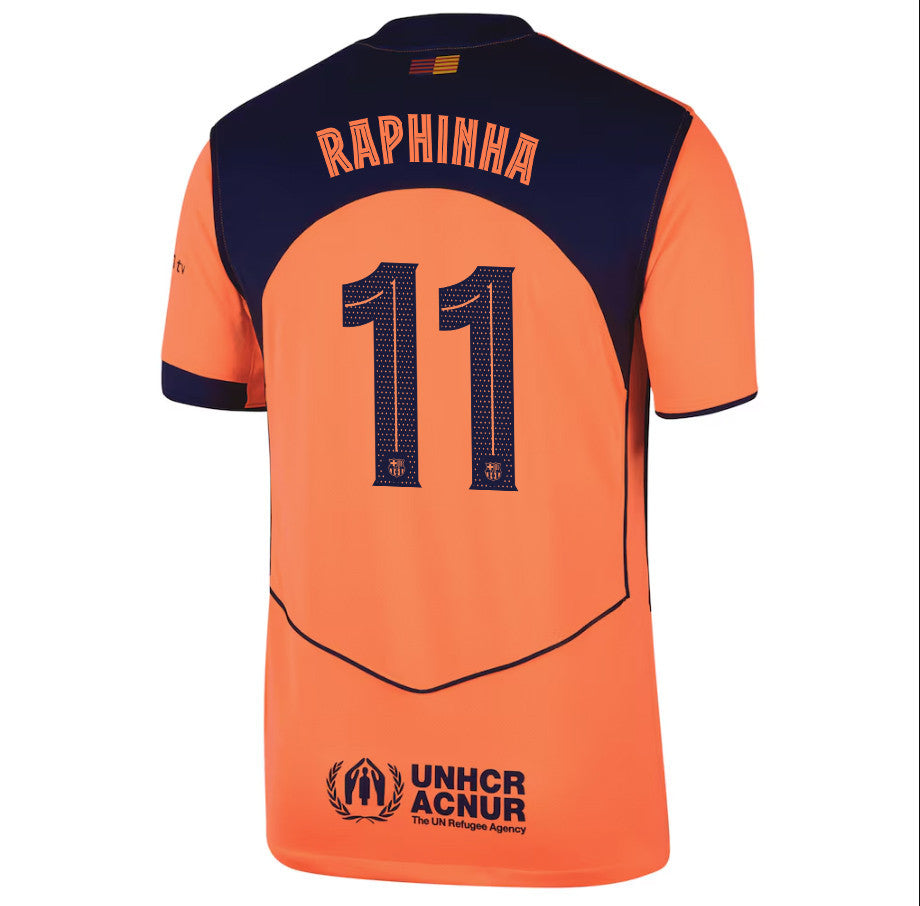 Raphinha 11 Barcelona 25/26 Third Men Jersey - Orange