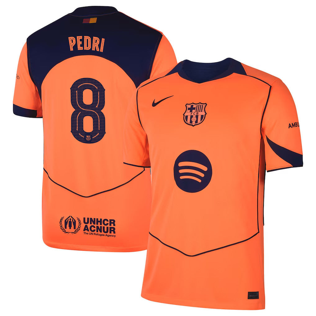 Pedri 8 Barcelona 25/26 Third Men Jersey - Orange