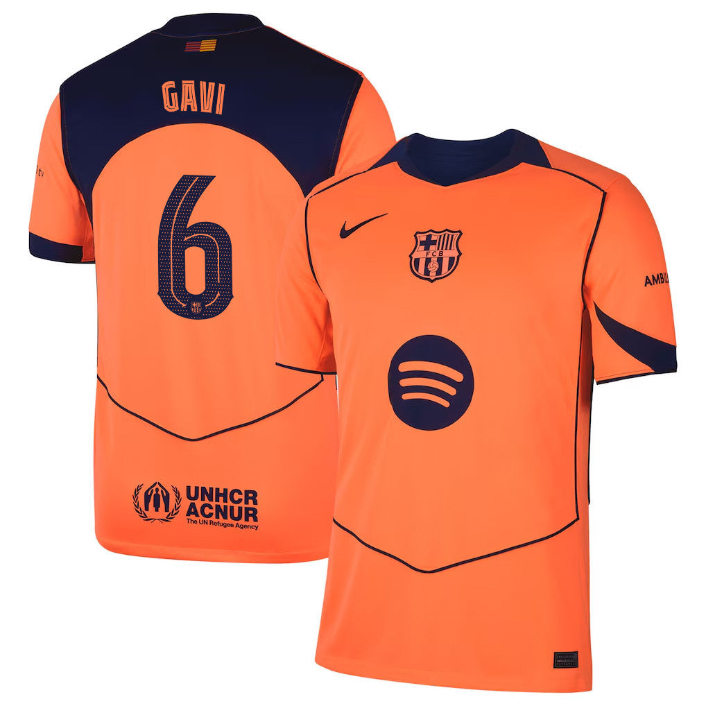 Gavi 6 Barcelona 25/26 Third Men Jersey - Orange