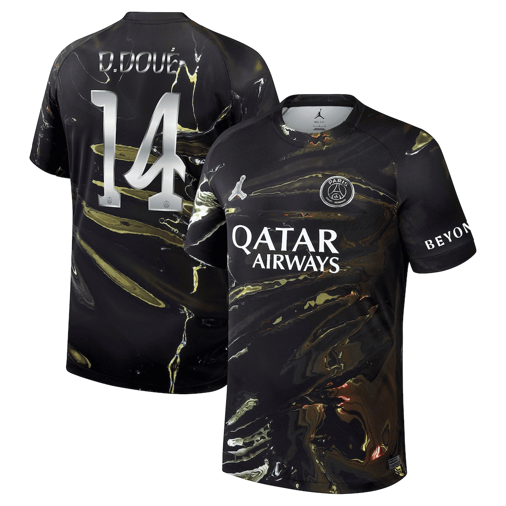 D.Doué 14 Paris Saint-Germain Jordan Night Edition 2025/26 Cup Printing Jersey - Men