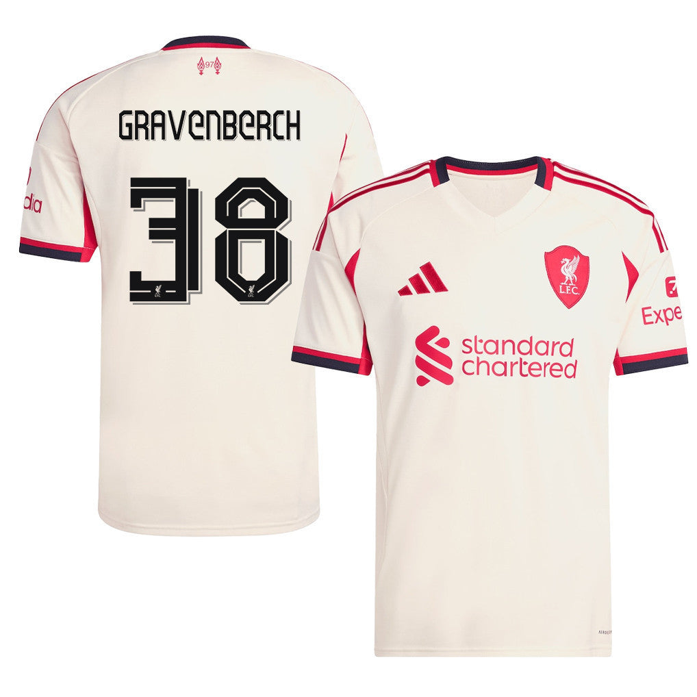 Ryan Gravenberch 38 Liverpool 25/26 Away Men Jersey - Off-white