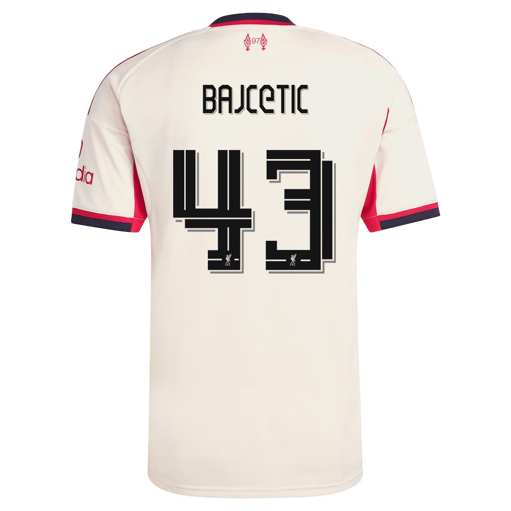 Stefan Bajcetic 43 Liverpool 25/26 Away Men Jersey - Off-white