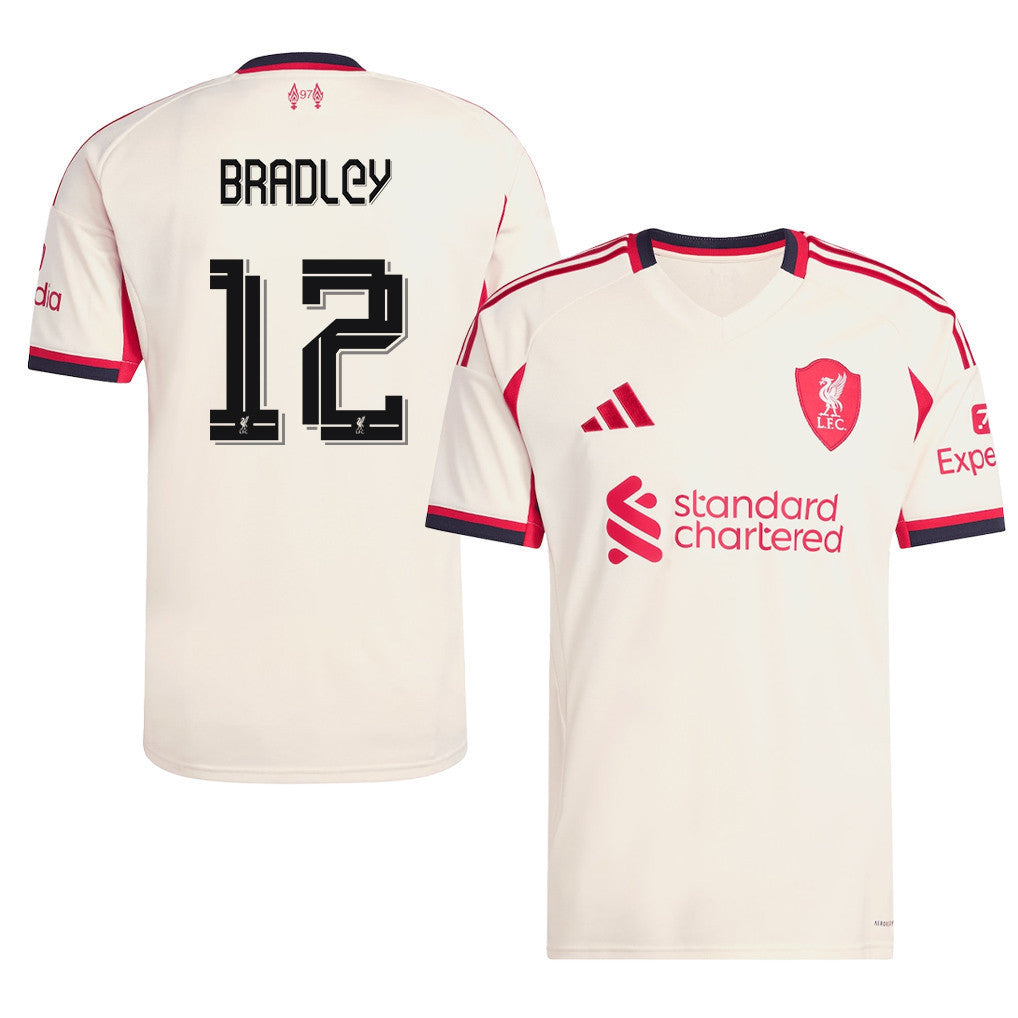 Conor Bradley 12 Liverpool 25/26 Away Men Jersey - Off-white
