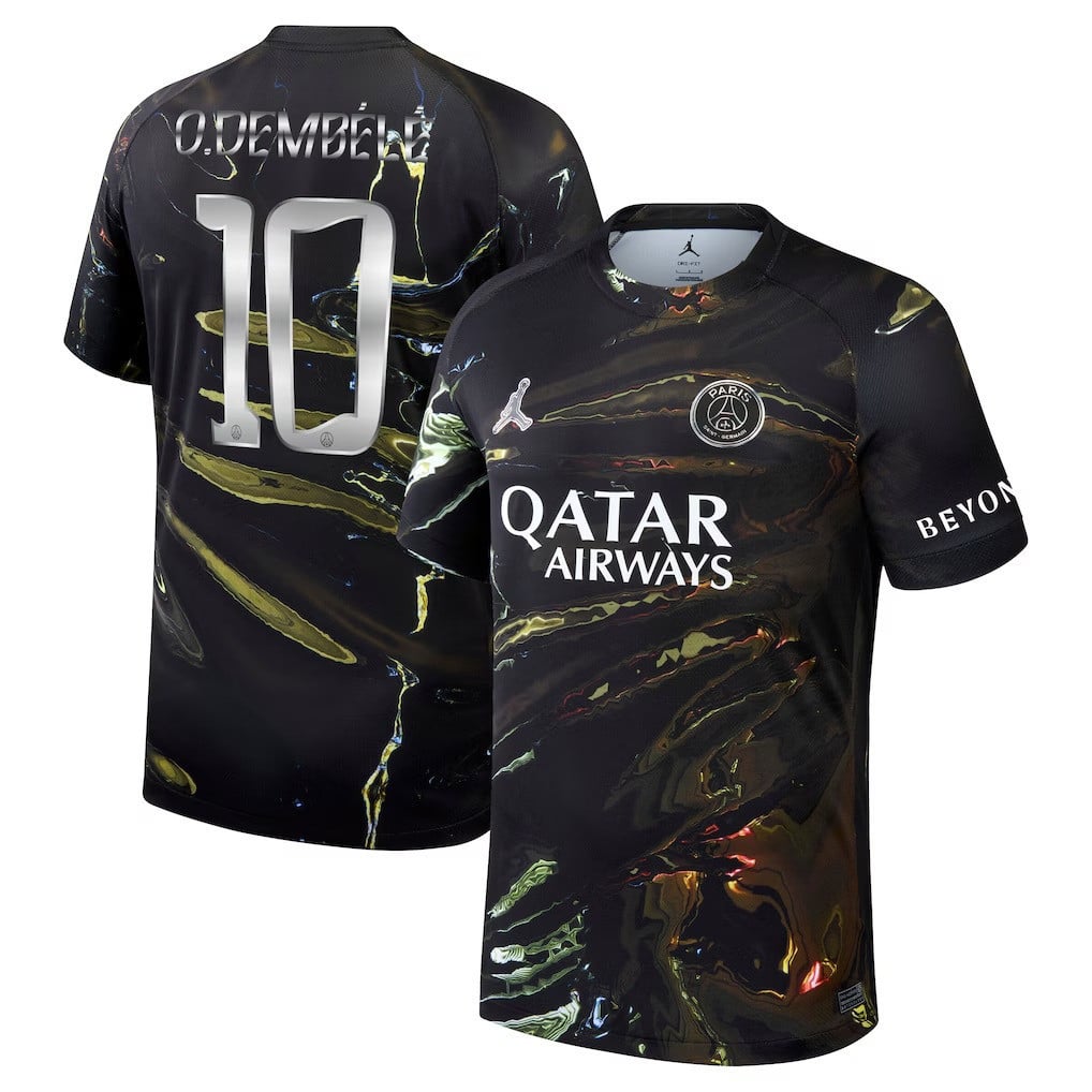 O.Dembélé 10 Paris Saint-Germain Jordan Night Edition 2025/26 Cup Printing Jersey - Men