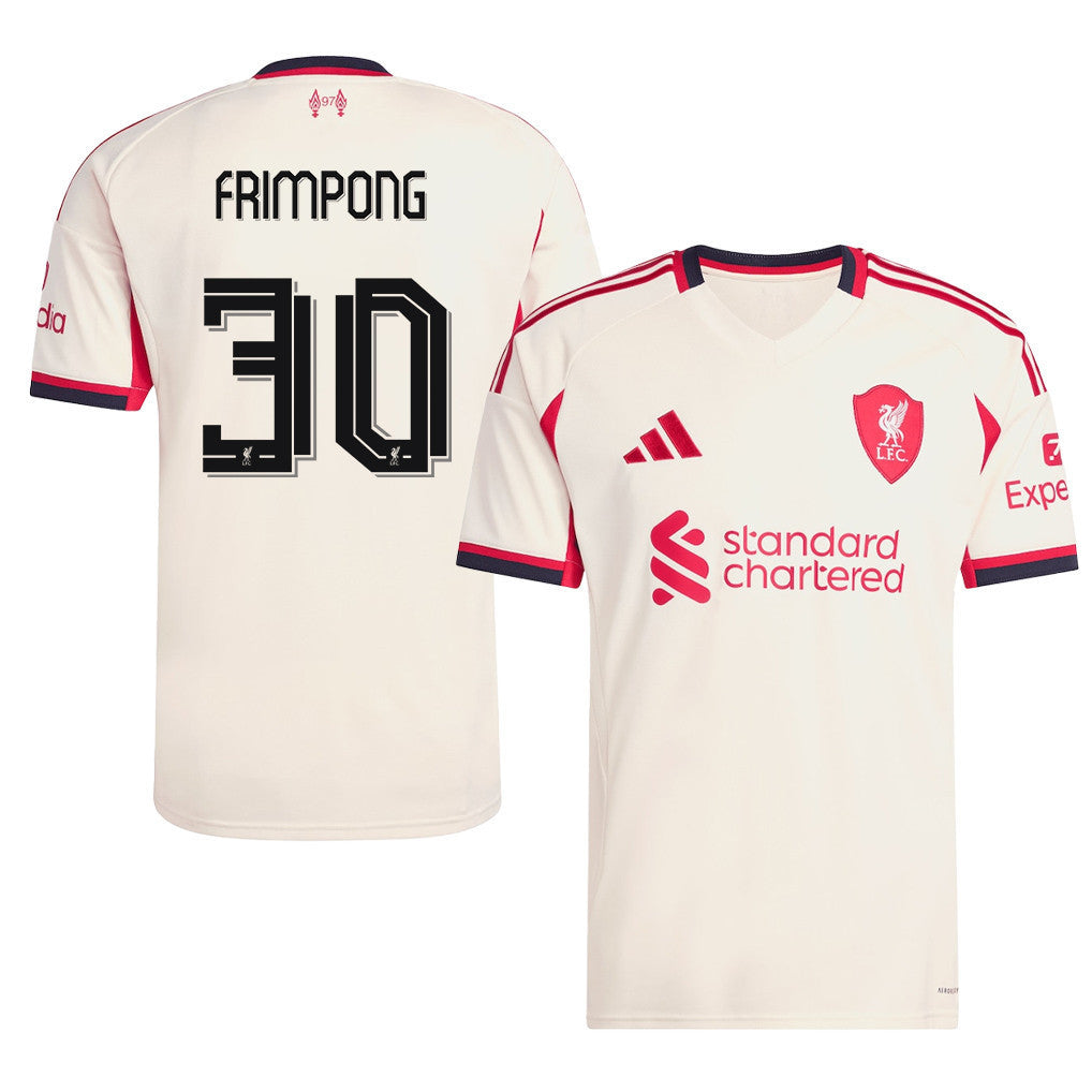 Jeremie Frimpong 30 Liverpool 25/26 Away Men Jersey - Off-white
