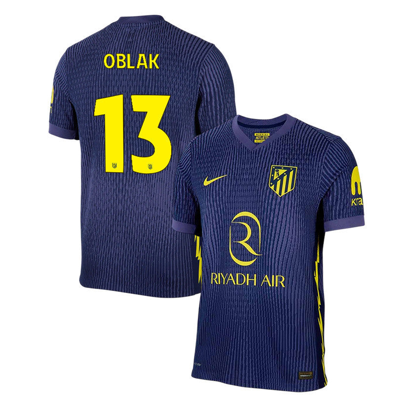Jan Oblak 13 Atlético Madrid 25/26 Away Men Jersey - Navy/Yellow