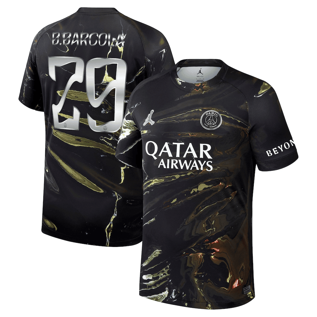 B.Barcola 29 Paris Saint-Germain Jordan Night Edition 2025/26 Cup Printing Jersey - Men