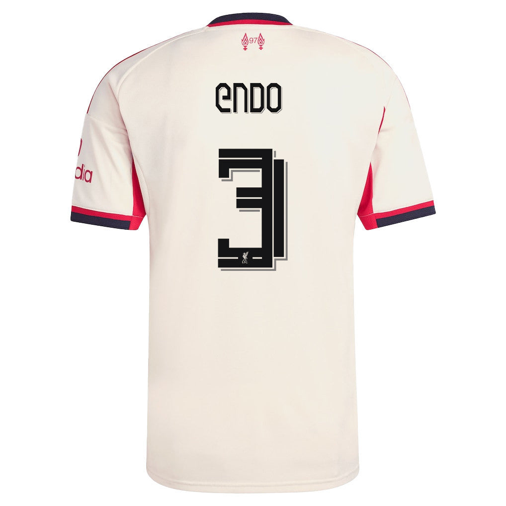 Wataru Endo 3 Liverpool 25/26 Away Men Jersey - Off-white