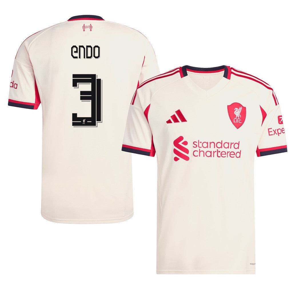 Wataru Endo 3 Liverpool 25/26 Away Men Jersey - Off-white