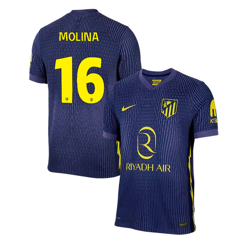 Nahuel Molina 16 Atlético Madrid 25/26 Away Men Jersey - Navy/Yellow