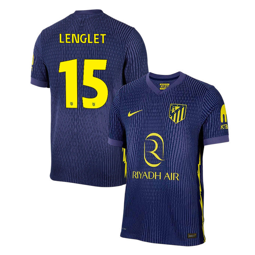Clément Lenglet 15 Atlético Madrid 25/26 Away Men Jersey - Navy/Yellow