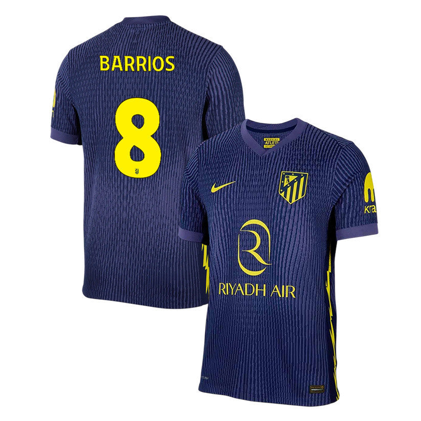 Pablo Barrios 8 Atlético Madrid 25/26 Away Men Jersey - Navy/Yellow