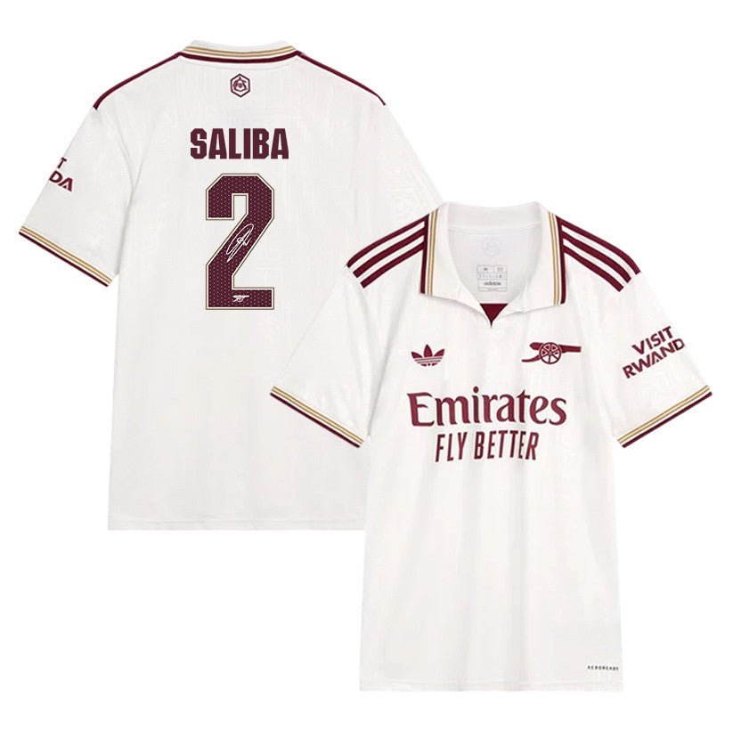 William Saliba 2 Signature Arsenal 25/26 Third Men Jersey - Cream