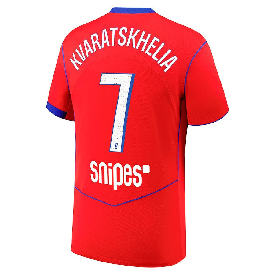 Khvicha Kvaratskhelia 7 Paris Saint-Germain 2025/26 Third Men Jersey - Red