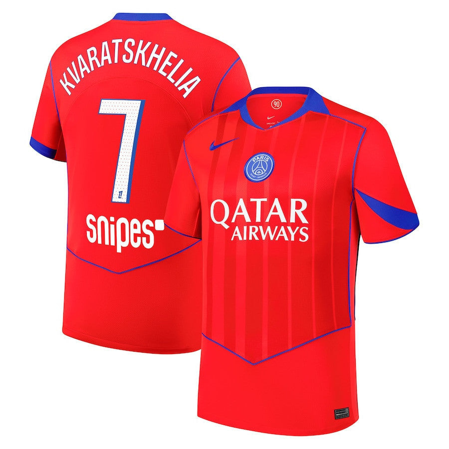 Khvicha Kvaratskhelia 7 Paris Saint-Germain 2025/26 Third Men Jersey - Red