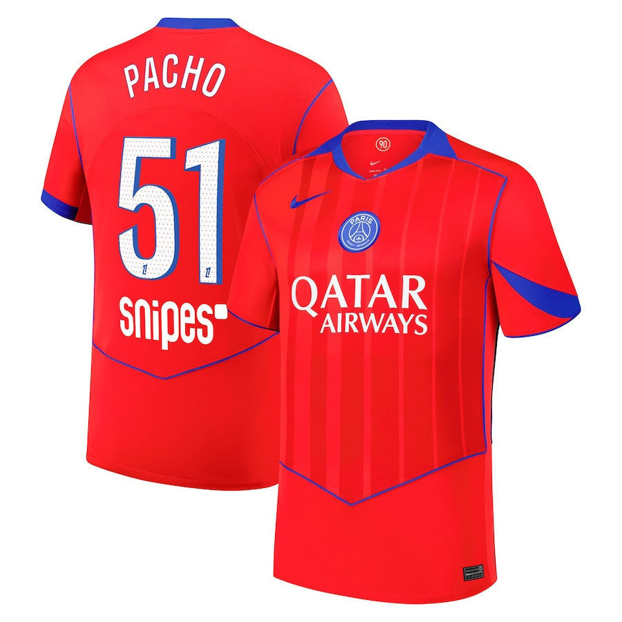 Willian Pacho 51 Paris Saint-Germain 2025/26 Third Men Jersey - Red