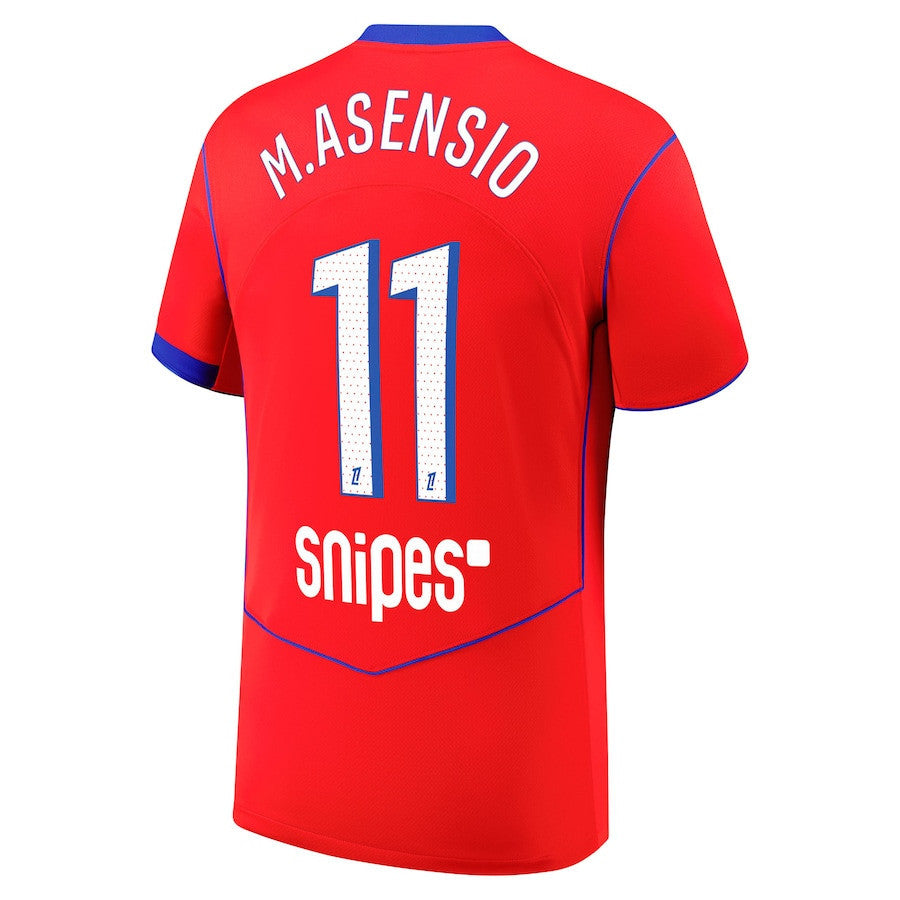 Marco Asensio 11 Paris Saint-Germain 2025/26 Third Men Jersey - Red