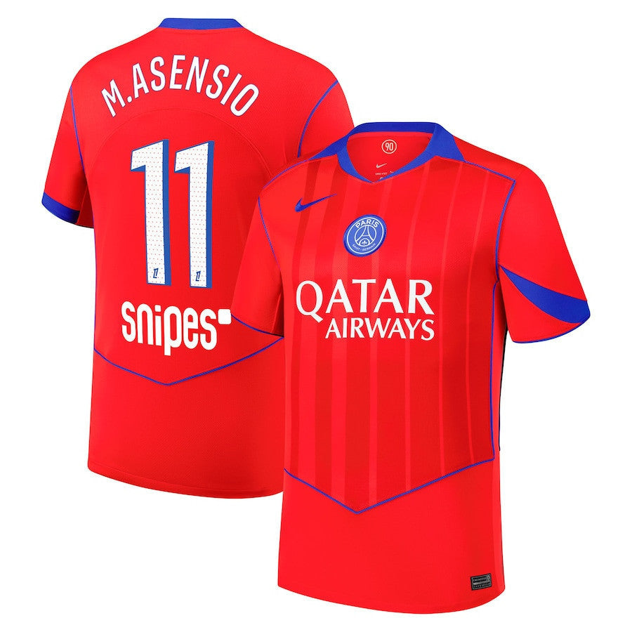 Marco Asensio 11 Paris Saint-Germain 2025/26 Third Men Jersey - Red