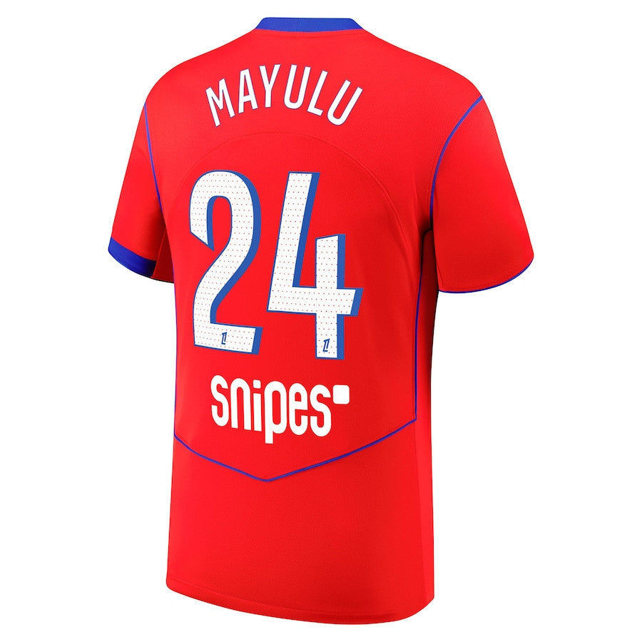 Senny Mayulu 24 Paris Saint-Germain 2025/26 Third Men Jersey - Red