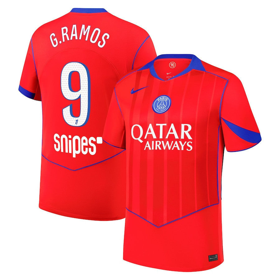 Gonçalo Ramos 9 Paris Saint-Germain 2025/26 Third Men Jersey - Red