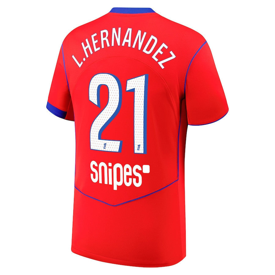 Lucas Hernández 21 Paris Saint-Germain 2025/26 Third Men Jersey - Red