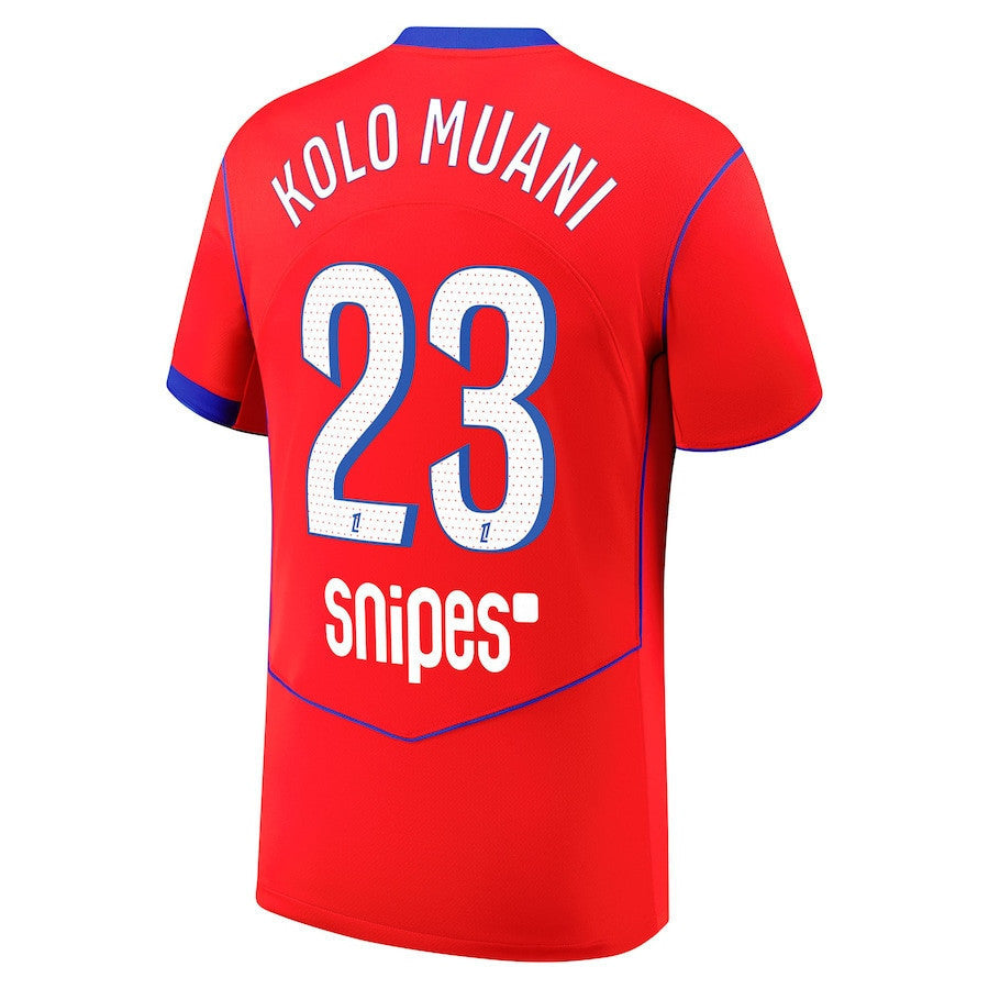Randal Kolo Muani 23 Paris Saint-Germain 2025/26 Third Men Jersey - Red