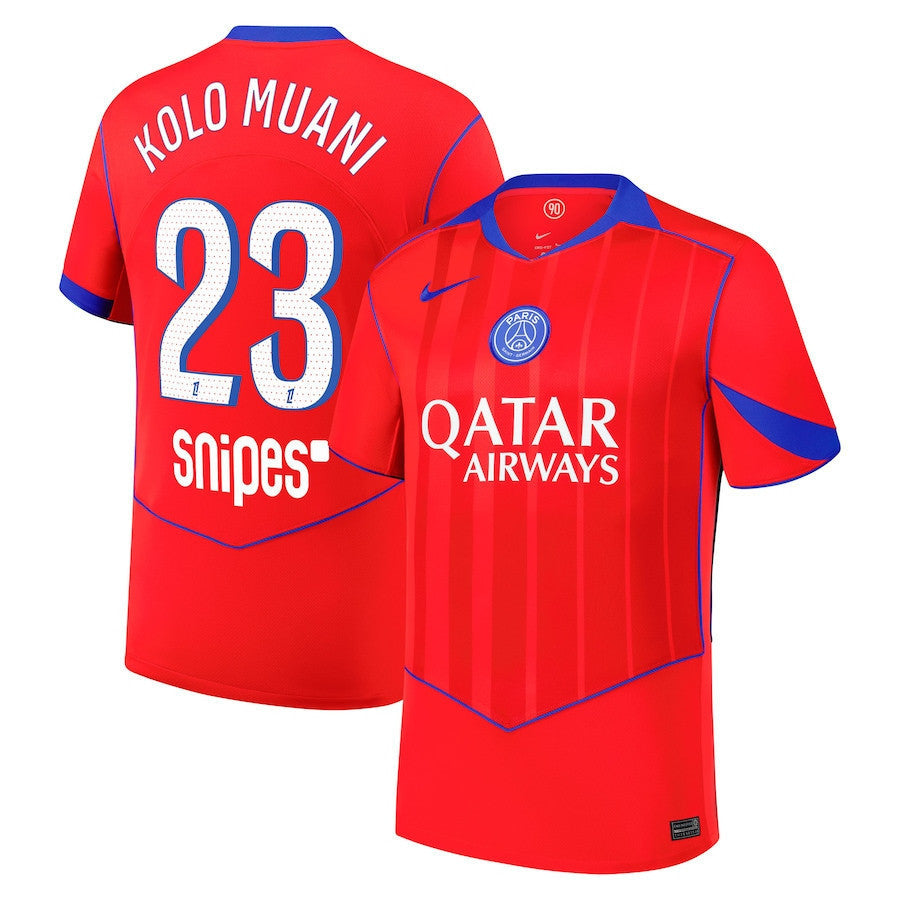 Randal Kolo Muani 23 Paris Saint-Germain 2025/26 Third Men Jersey - Red