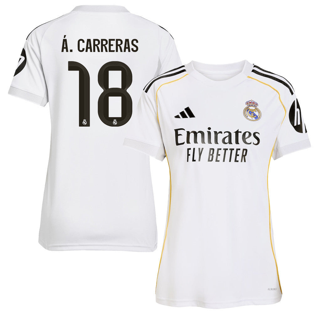 Álvaro Carreras 18 Real Madrid 25/26 Home Women Jersey - White