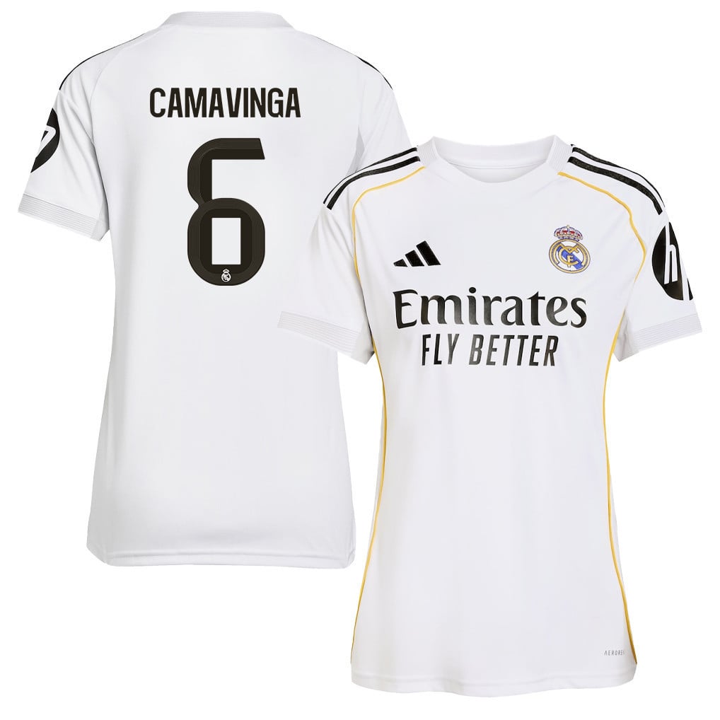 Eduardo Camavinga 6 Real Madrid 25/26 Home Women Jersey - White