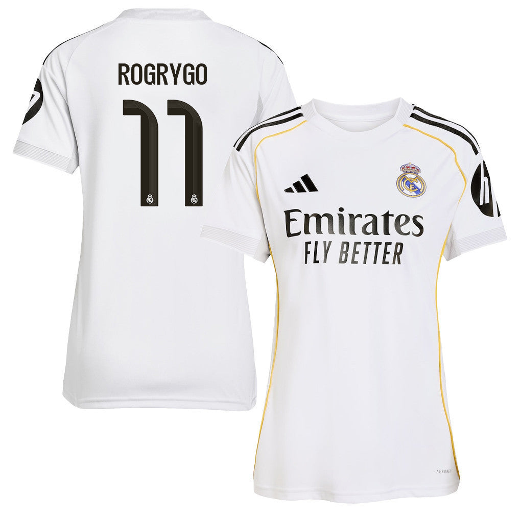 Rodrygo 11 Real Madrid 25/26 Home Women Jersey - White
