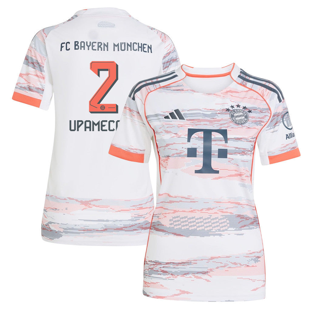 Dayot Upamecano 2 Bayern Munich 25/26 Away Women Jersey - White
