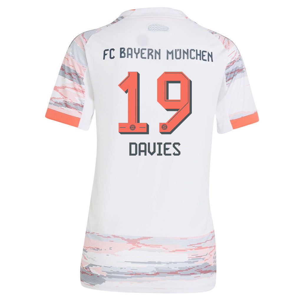 Alphonso Davies 19 Bayern Munich 25/26 Away Women Jersey - White