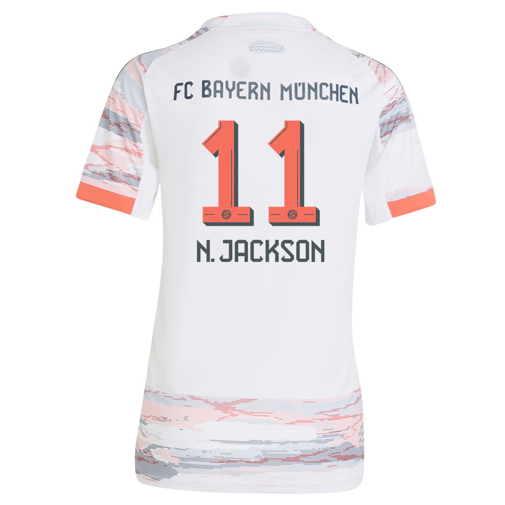 Nicolas Jackson 11 Bayern Munich 25/26 Away Women Jersey - White